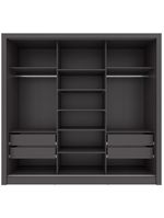 Guarda-roupa casal bartira village com 3 portas, 4 gavetas, espelho e 243,1 cm de largura