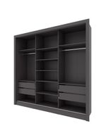 Guarda-roupa casal bartira village com 3 portas, 4 gavetas, espelho e 243,1 cm de largura