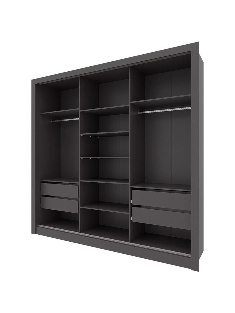 Guarda-roupa casal bartira village com 3 portas, 4 gavetas, espelho e 243,1 cm de largura