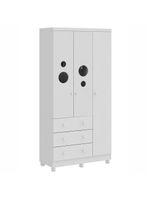 Guarda-roupa infantil peroba duda plus com 3 portas, 3 gavetas e 92 cm de largura