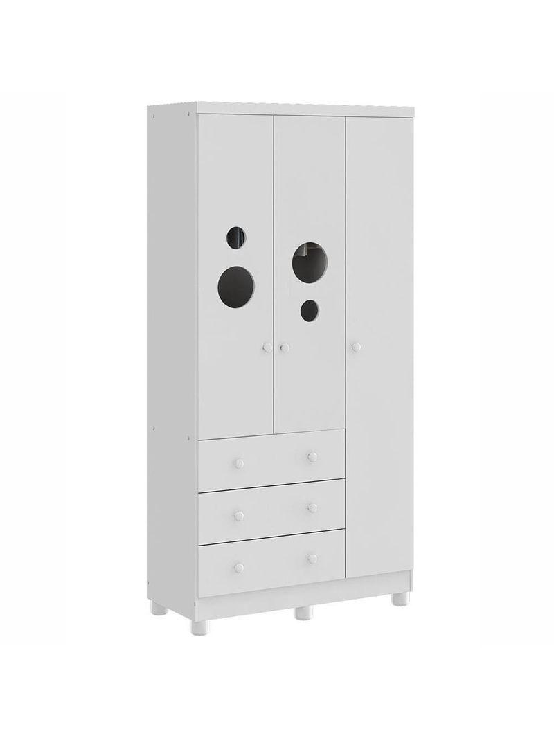 Guarda-roupa infantil peroba duda plus com 3 portas, 3 gavetas e 92 cm de largura