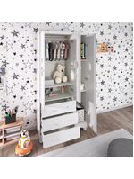 Guarda-roupa infantil peroba duda plus com 3 portas, 3 gavetas e 92 cm de largura