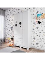 Guarda-roupa infantil peroba duda plus com 3 portas, 3 gavetas e 92 cm de largura