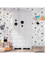 Guarda-roupa infantil peroba duda plus com 3 portas, 3 gavetas e 92 cm de largura