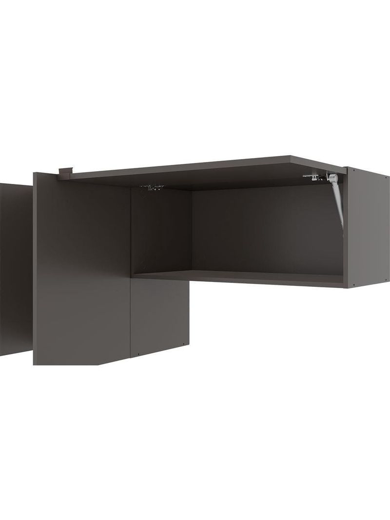 Cozinha completa bartira joy com 11 portas, 2 gavetas, 5 prateleiras e nicho para micro-ondas - 244,5cm de largura