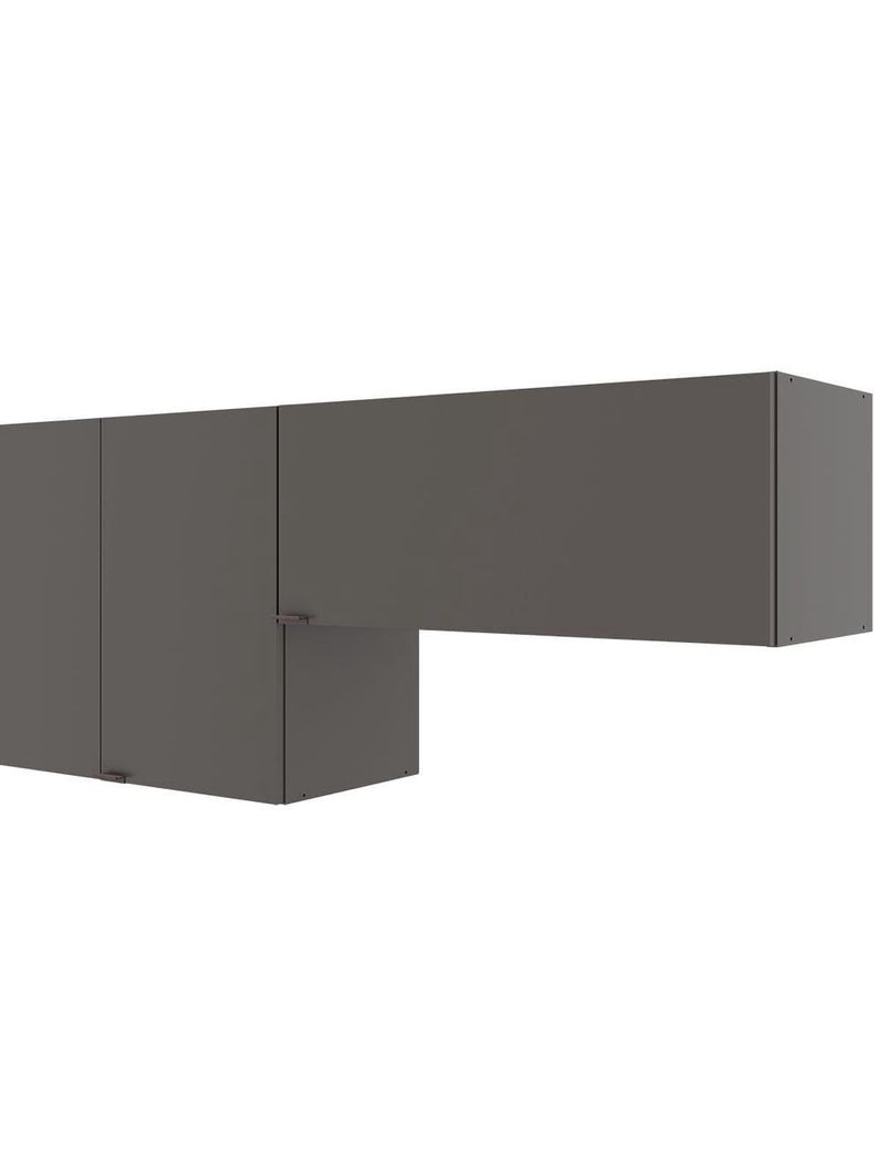 Cozinha completa bartira joy com 11 portas, 2 gavetas, 5 prateleiras e nicho para micro-ondas - 244,5cm de largura