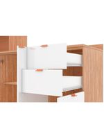 Cozinha completa bartira joy com 11 portas, 2 gavetas, 5 prateleiras e nicho para micro-ondas - 244,5cm de largura