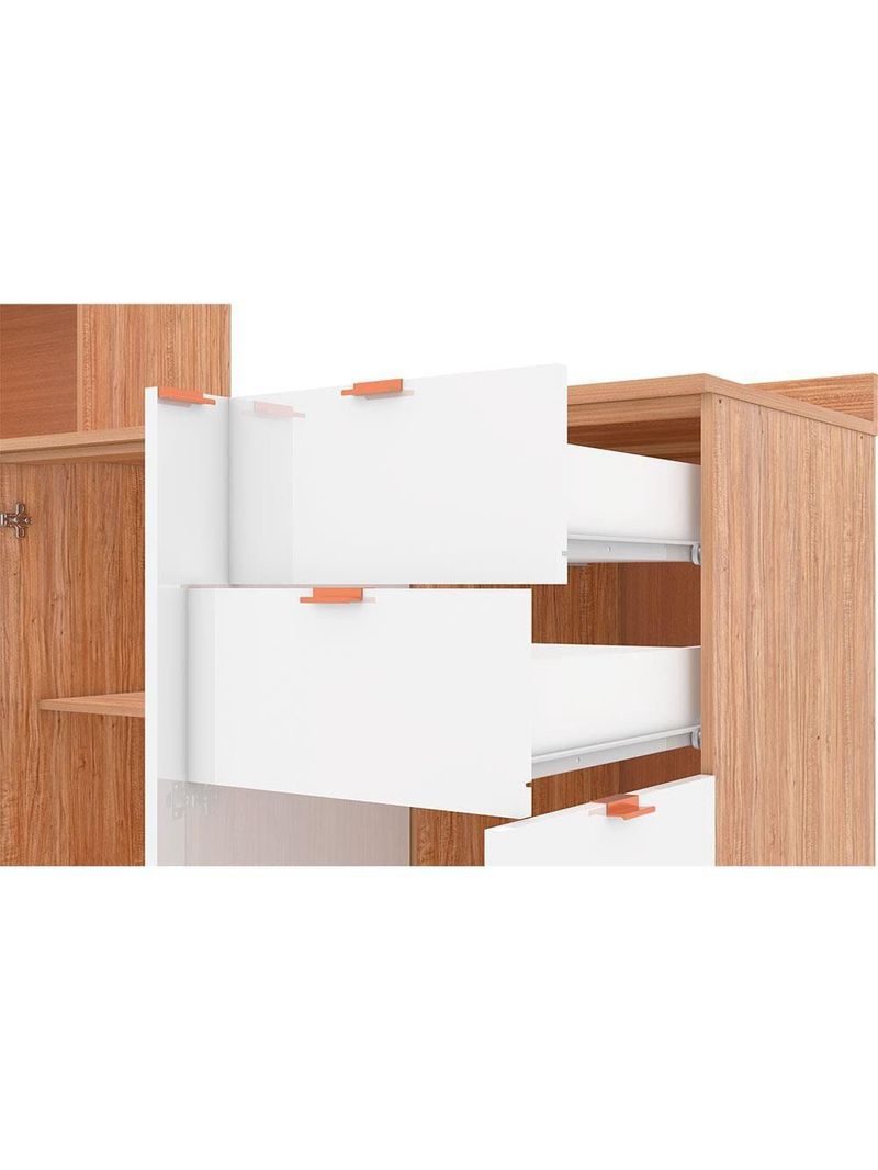 Cozinha completa bartira joy com 11 portas, 2 gavetas, 5 prateleiras e nicho para micro-ondas - 244,5cm de largura