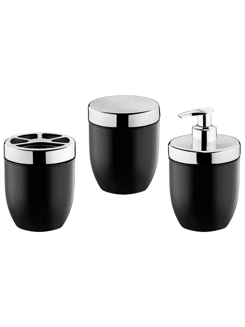 Conjunto para lavabo forma acquaset 800733/pr preto - 3 peças