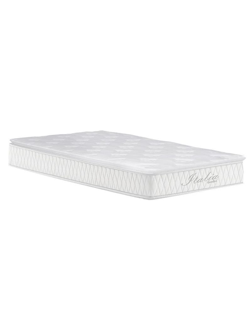 Colchão solteiro umaflex itália com pillow top e molas ensacadas 26x96x205 cm - branco