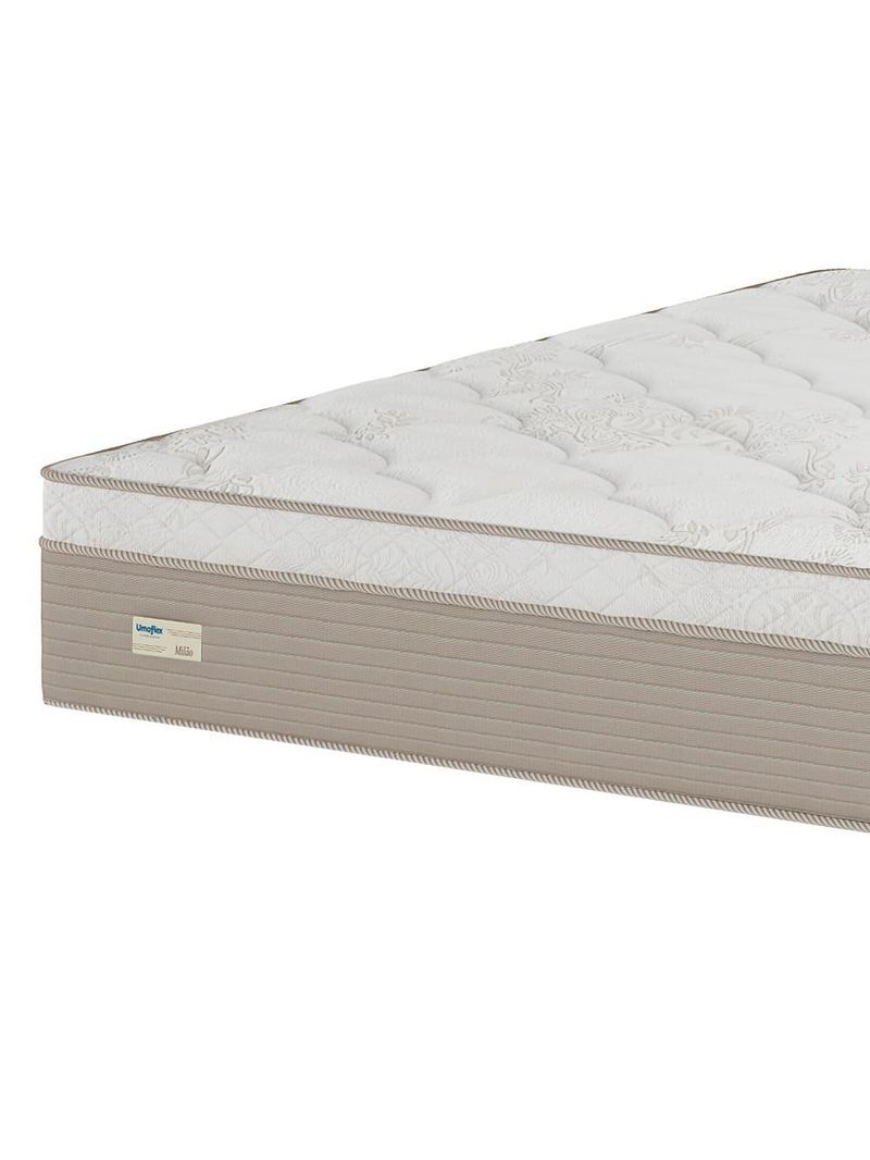 Colchão queen size umaflex milão com euro pillow e molas ensacadas 30x158x198 – bege/branco
