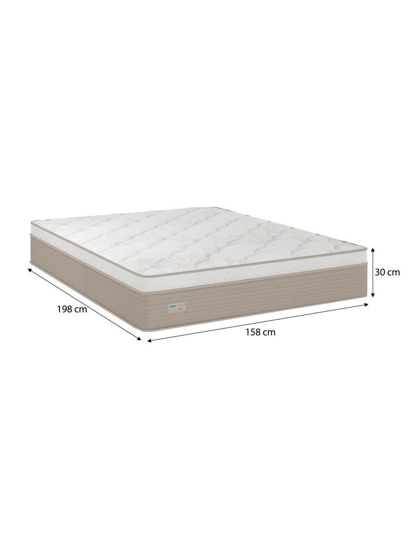 Colchão queen size umaflex milão com euro pillow e molas ensacadas 30x158x198 – bege/branco
