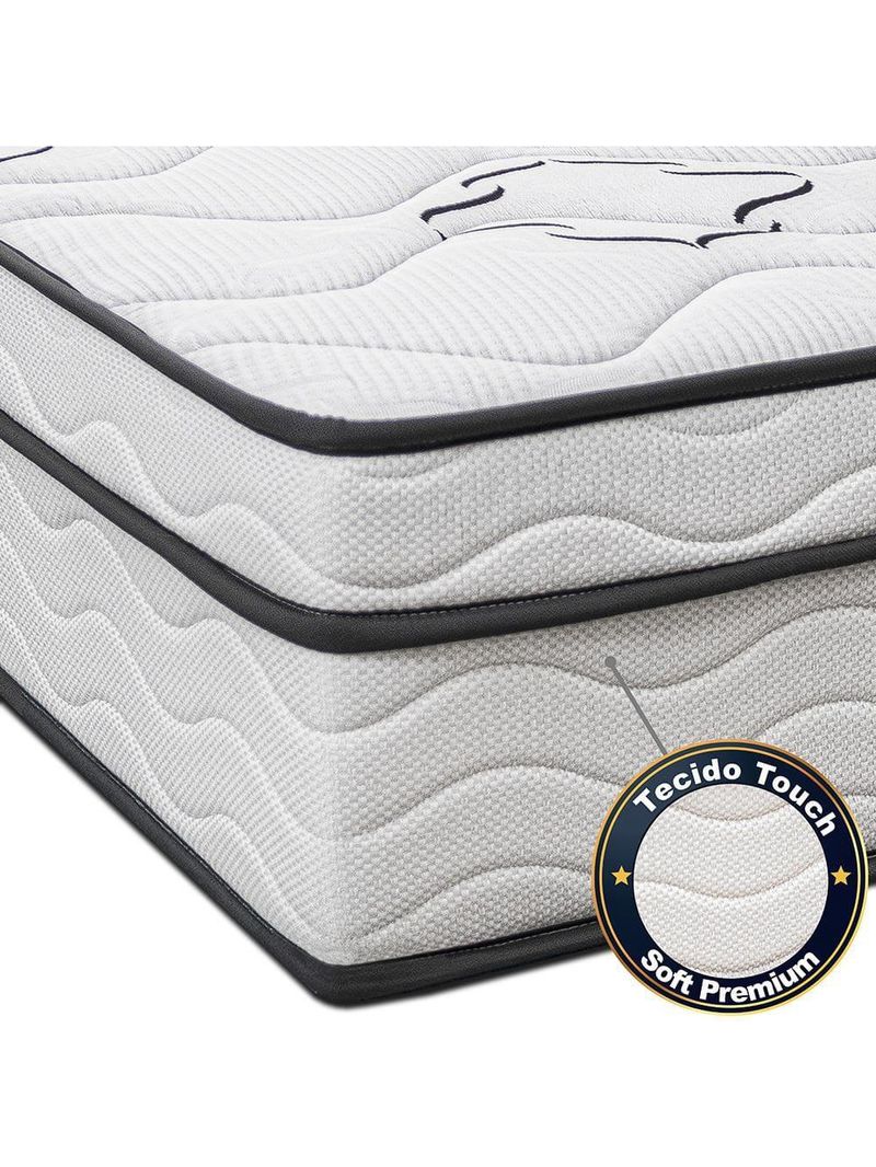 Colchão king cama inbox moderne ortopédico com camada especial de espuma d45 25x193x203cm - branco/grafite