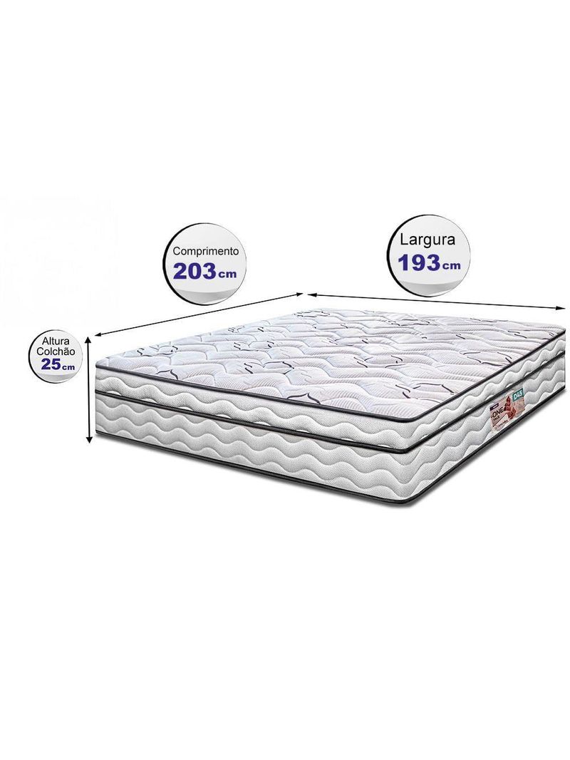 Colchão king cama inbox moderne ortopédico com camada especial de espuma d45 25x193x203cm - branco/grafite