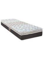 Colchão solteiro castor sleep class híbrido com euro pillow e molas ensacadas 25x88x188 cm - branco, cinza e marrom