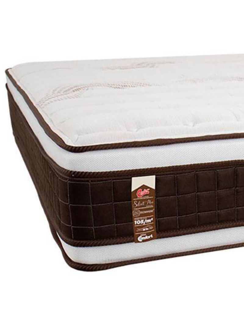 Colchão king size castor sellect p double com molejo tecnopedic, euro pillow e revestimento em malha 34x193x203cm - marrom/bege