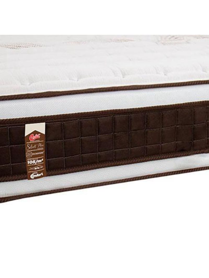 Colchão king size castor sellect p double com molejo tecnopedic, euro pillow e revestimento em malha 34x193x203cm - marrom/bege