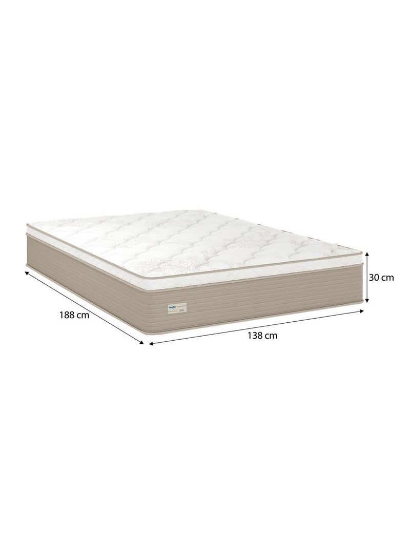 Colchão casal umaflex milão com euro pillow e molas ensacadas 30x138x188 – bege/branco