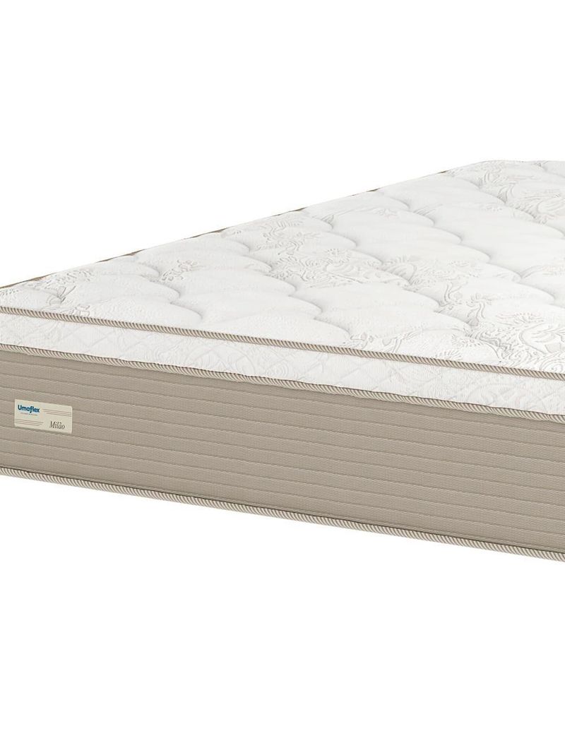 Colchão casal umaflex milão com euro pillow e molas ensacadas 30x138x188 – bege/branco