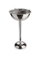Champanheira forma com pedestal e base coletora - cromada
