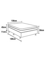 Cama box conjugada casal herval nature bambu com pillow inn e molas bonnel 56x138x188cm - preta e cinza