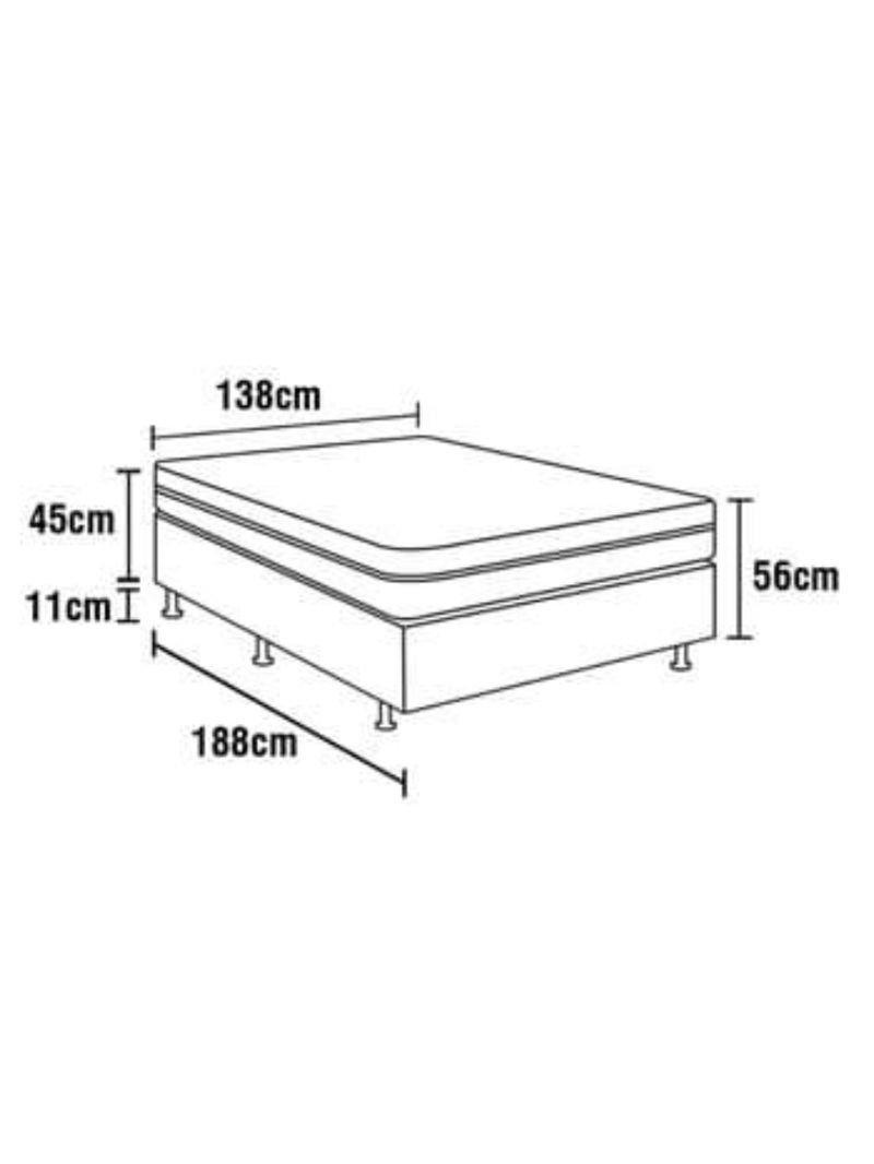 Cama box conjugada casal herval nature bambu com pillow inn e molas bonnel 56x138x188cm - preta e cinza