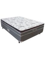 Cama box conjugada casal herval nature bambu com pillow inn e molas bonnel 56x138x188cm - preta e cinza