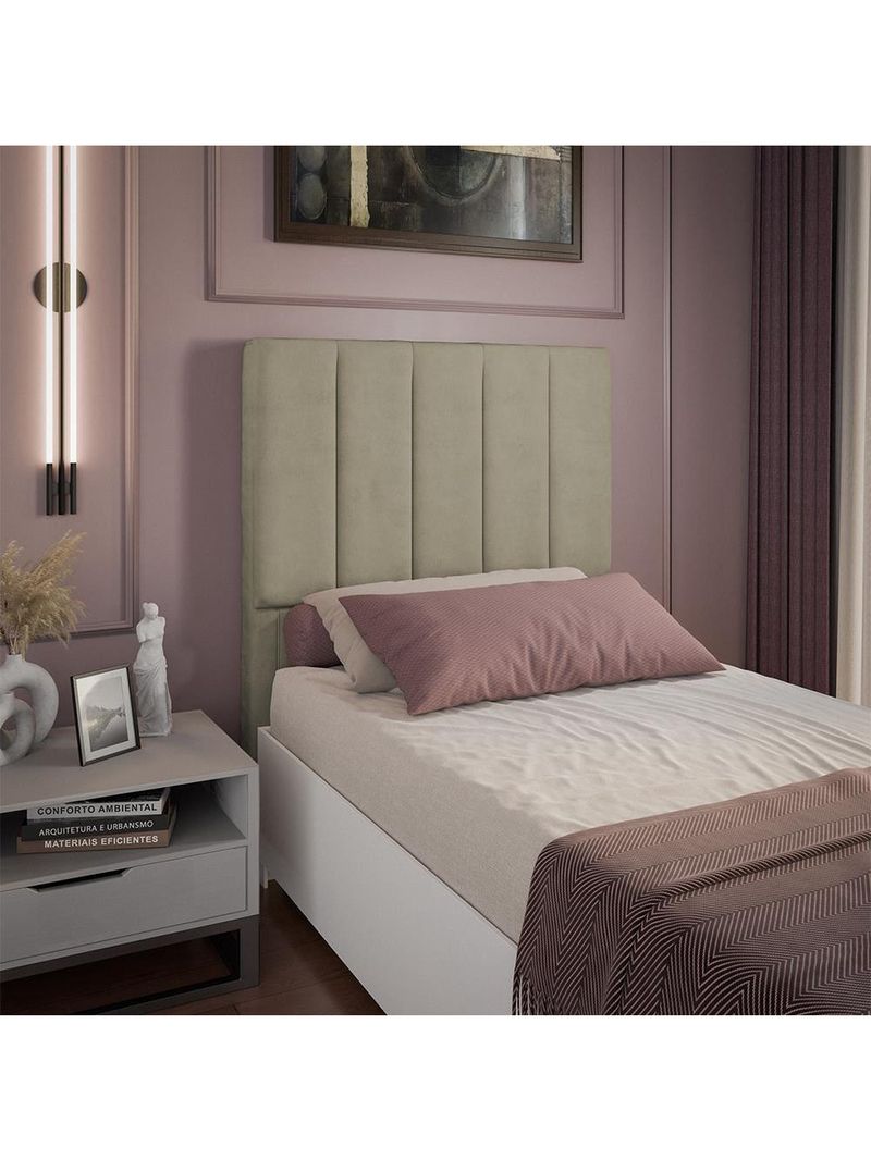 Cabeceira para cama box solteiro dobuê veneza com revestimento em veludo