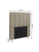 Cabeceira para cama box solteiro dobuê veneza com revestimento em veludo