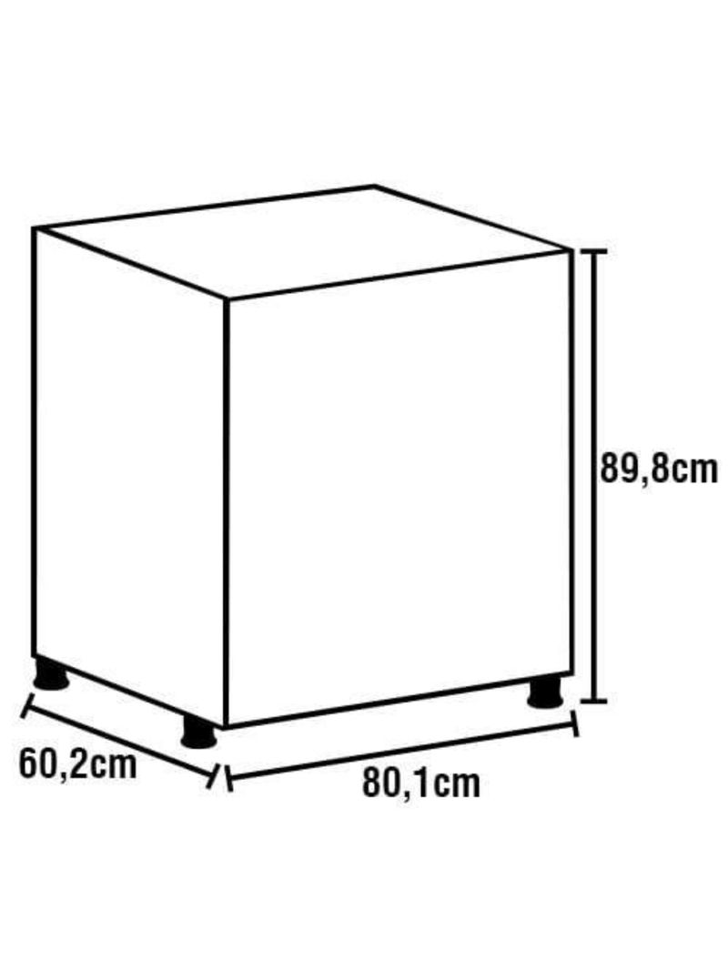 Balcão para forno e cooktop bartira rubi com 4 bocas - 80,1cm de largura