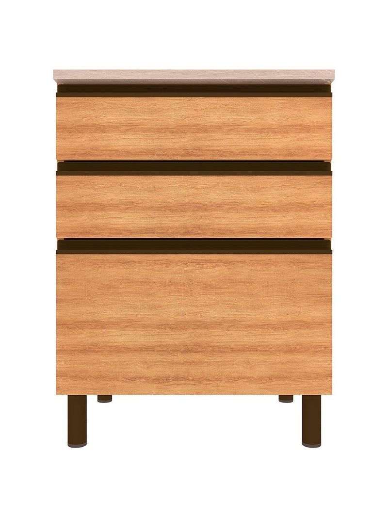 Balcão bartira cristal mdp 15mm com 3 gavetas - 60cm de largura