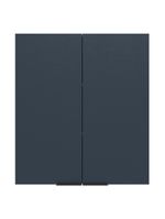 Armário aéreo bartira cristal com 2 portas, 2 prateleiras e 80cm de largura - lâmina mel/azul royal