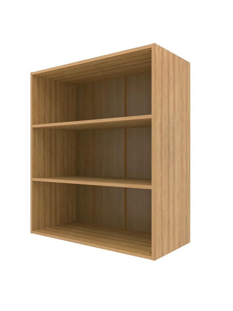 Armário aéreo bartira cristal com 2 portas, 2 prateleiras e 80cm de largura - lâmina mel/azul royal