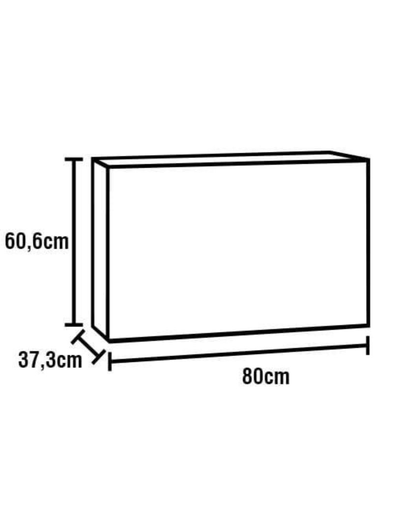 Armário aéreo bartira rubi com 2 portas de vidro e 1 prateleira - 80,1cm de largura