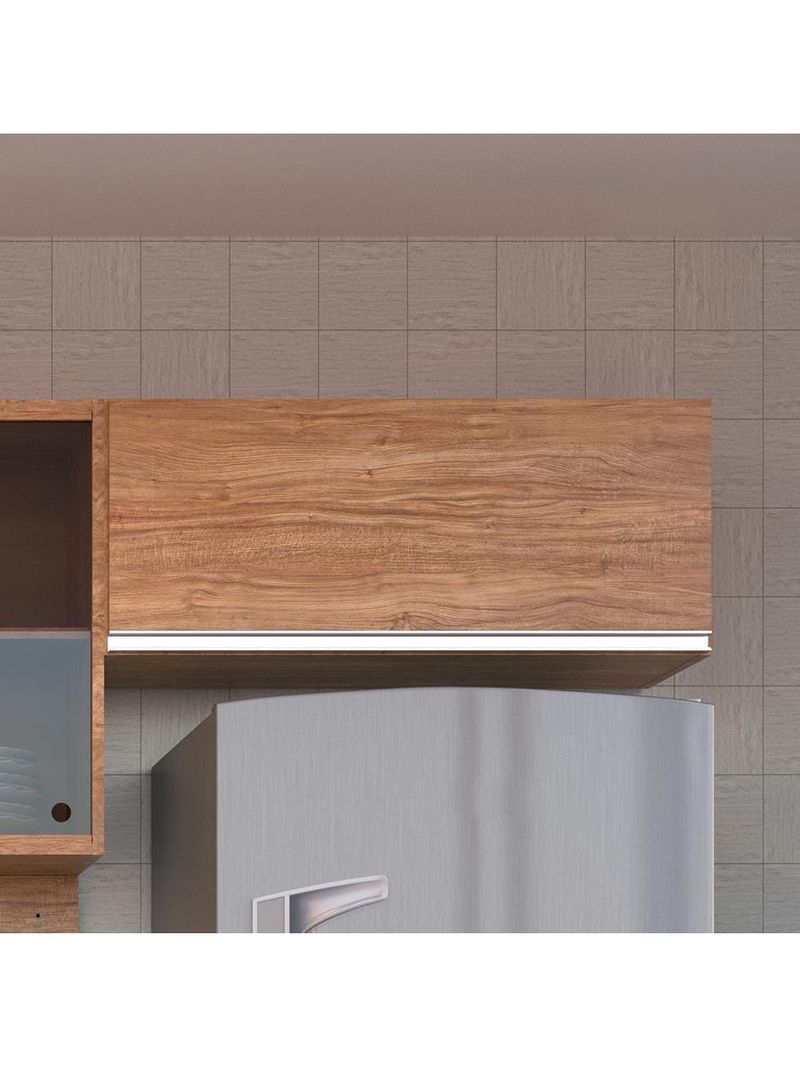 Armário aéreo de geladeira bartira amazonita com 1 porta e 80cm de largura - damasco