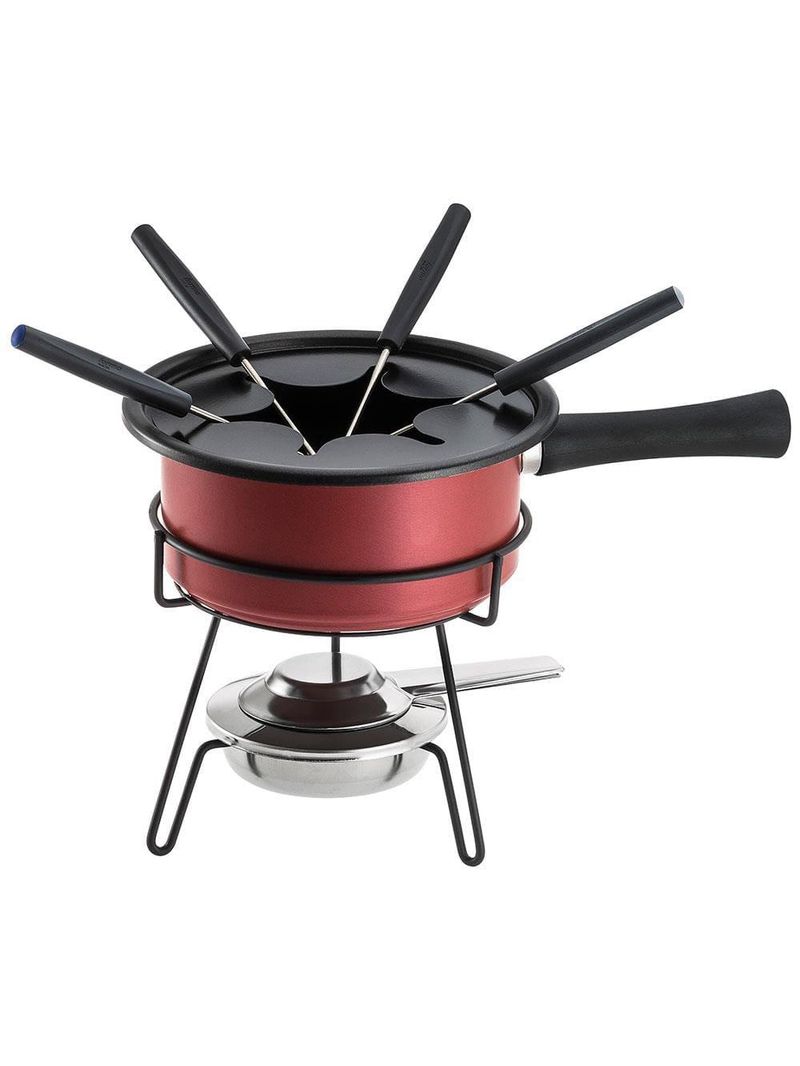 Aparelho de fondue forma aspen 8 peças - vermelho