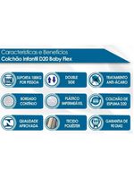 Colchão do Bebê D20 Baby Flex Infantil - 70x130x12 - Orthoflex