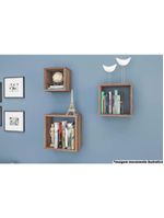 Cubos Decorativo Quarto Bebê Nicho Triplo AM 3078 Rustico - Movelbento