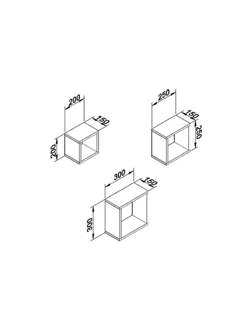Cubos Decorativo Quarto Bebê Nicho Triplo AM 3078 Rustico - Movelbento