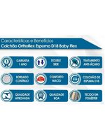 Colchão do Bebê D18 Baby Flex Infantil - 70x130x10 - Orthoflex