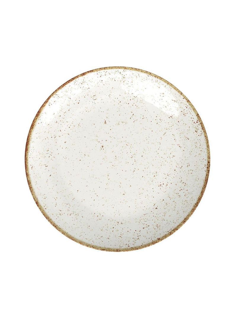 Prato Raso Tramontina Rústico Marrom Em Porcelana Decorada 28 Cm Tramontina