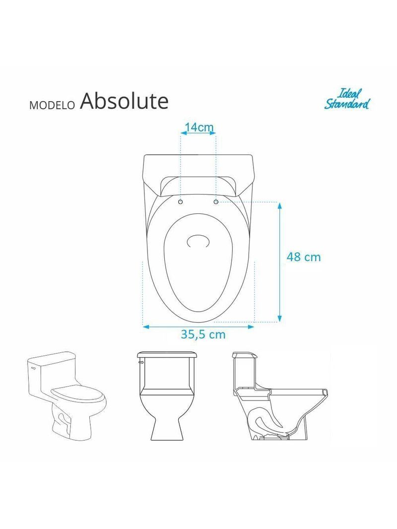 Tampa De Vaso Sanitário Com Amortecedor Absolute Branco Para Bacia Ideal Standard