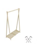 Estante Arara Cabideiro De Madeira Pinus Industrial Multiuso