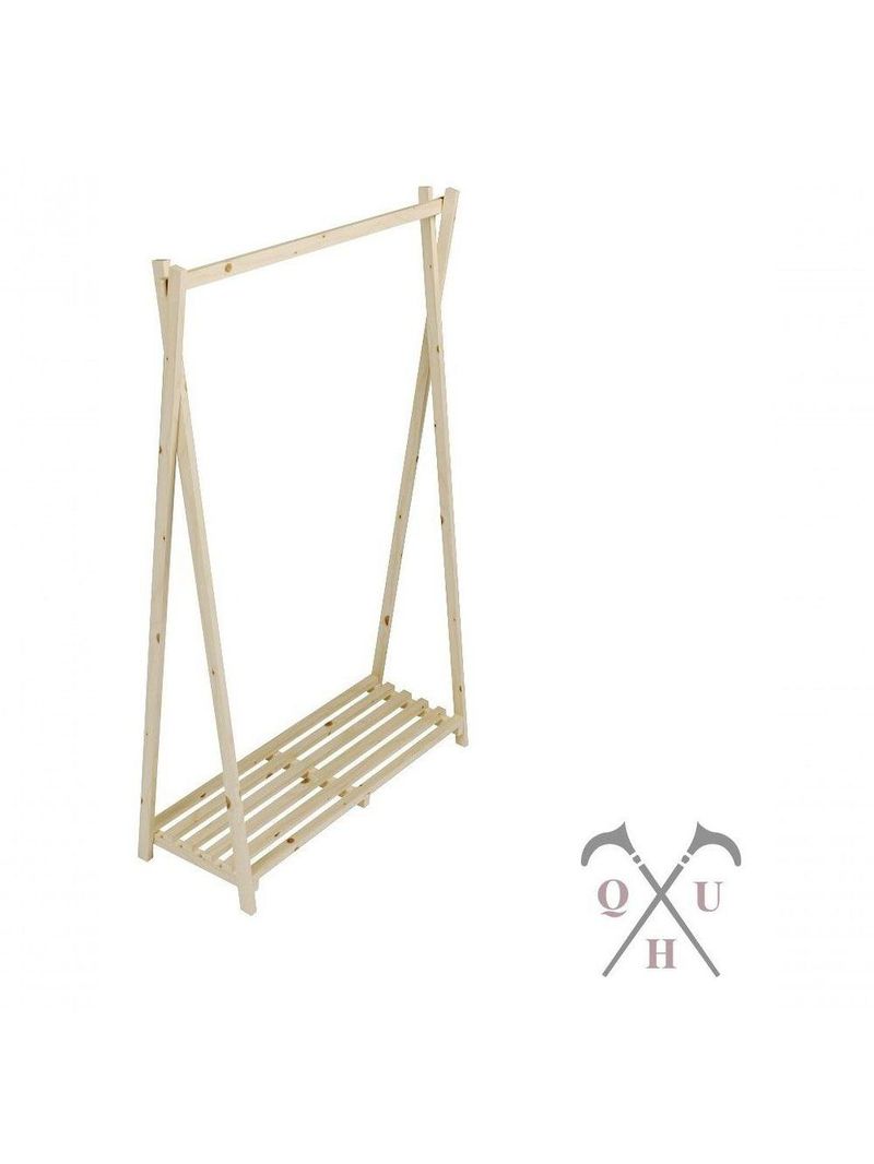 Estante Arara Cabideiro De Madeira Pinus Industrial Multiuso