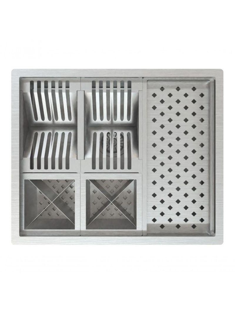 Calha Quadrada Canal Úmida Equipado Escorredor Louça Inox