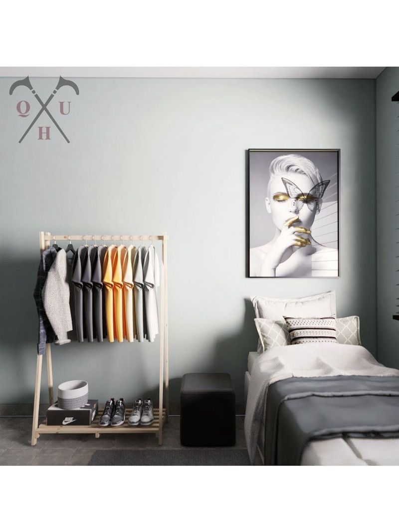 Estante Arara Cabideiro De Madeira Pinus Industrial Multiuso