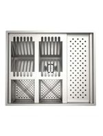 Calha Quadrada Canal Úmida Equipado Escorredor Louça Inox