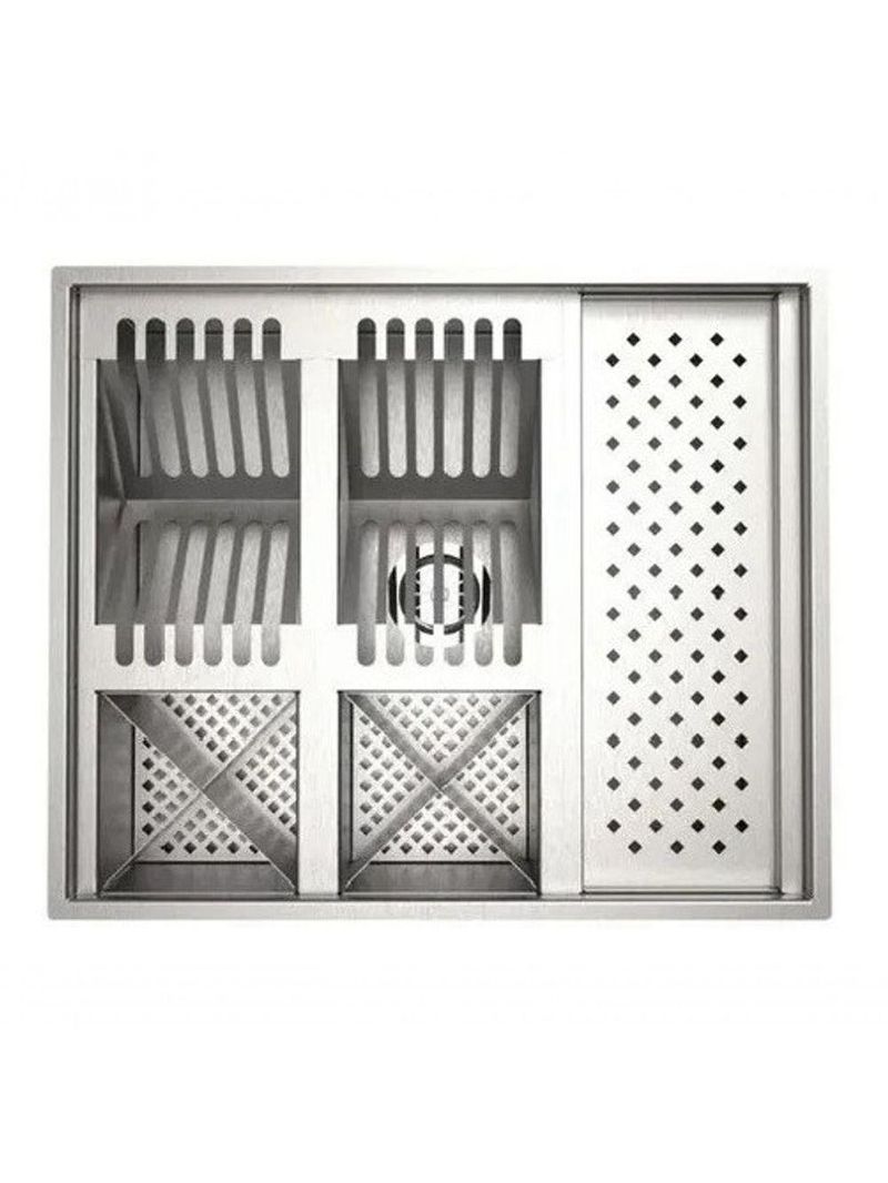 Calha Quadrada Canal Úmida Equipado Escorredor Louça Inox