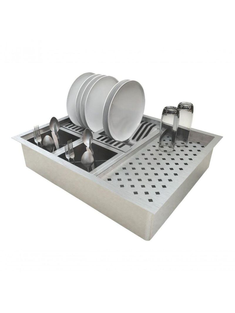 Calha Quadrada Canal Úmida Equipado Escorredor Louça Inox