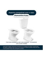 Tampa De Vaso Sanitário Com Amortecedor Diamantina Branco Para Bacia Icasa